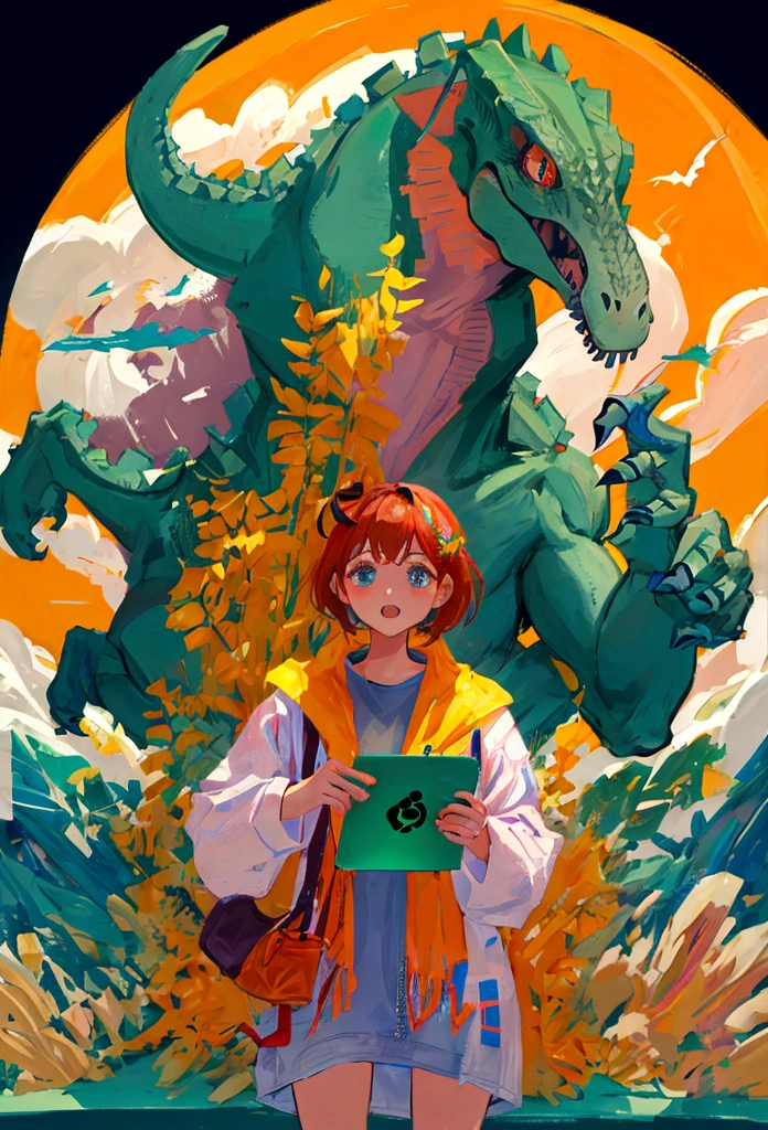 a dinosaur on a pc play video game