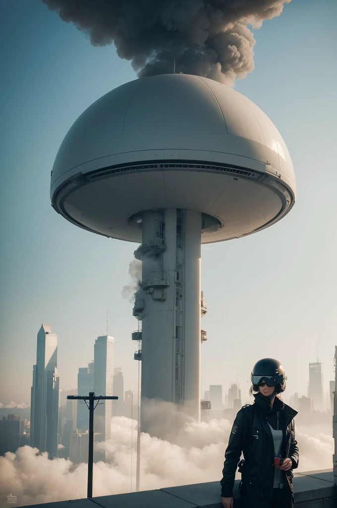 Later futuristic in a smoky atmosphere on a sunny afternoon