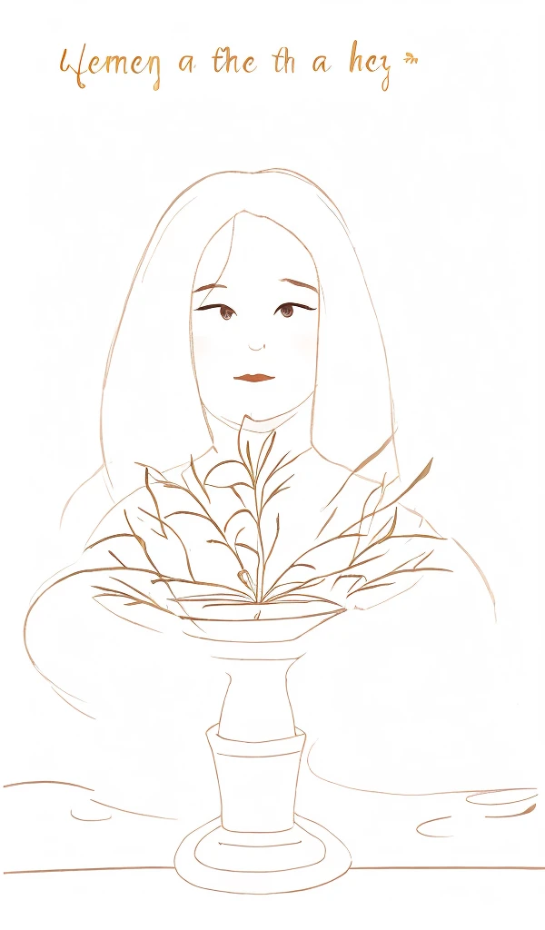 woman in the background, flower-shaped candle in the foreground
