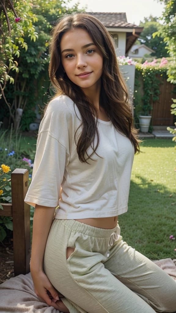 Create a very realistic and beautiful model with the following detailed features: Gender: Female, Age: Young adult (approximately 20-25 years old), Hair: Long, wavy and reddish with a natural shine, gently cascading around the shoulders and back back. . . . . . . . . . . . . . . , Eyes: Bright green with a captivating, slightly almond-shaped look, detailed with natural highlights, Skin: Fair complexion with a light texture, including natural freckles on the nose and cheeks, giving a youthful and vibrant appearance: Fair complexion with a light texture, including natural freckles on the nose and cheeks, giving a youthful and lively appearance, Face: with a smooth and natural contour, soft and full lips with a slight pinkish tint and a slightly delicate upturned nose, Expression : a gentle face, with a touch of mischief, which conveys warmth and approachability, Clothing: dressed in a white polo shirt and black sunglasses, wearing dressed in a white polo shirt, wearing a white polo shirt, a white outfit , wearing a white polo shirt and glasses, a simple white polo shirt, a silky white outfit, fashionable white clothes, a girl wearing a white polo shirt, wearing white clothes, a girl wearing a polo shirt white, Tight suit dressed in a smooth white polo shirt, wears an elegant outfit, haute couture chic, All white, Background: a lush green golf course under a clear blue sky, The background includes a fairway, a distant flag and some trees, Pose: His feet are shoulder-width apart, arms outstretched holding a golf club, showing concentration, Background includes a fairway, a distant flag and some trees, aesthetic, Unsplash, Neoclassicism, Complex background, Best quality, hyper detailed, Gratty Sita, 64K, Light design