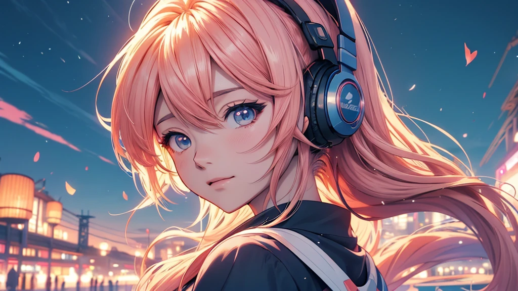 Woman wearing headphones, Anime Style 4 k, anime wallpaper 4k, anime wallpaper 4k, 4k anime wallpaper, anime art wallpaper 4k, anime art wallpaper 4k, Anime Style. 8K, Anime atmosphere, , Ultra HD Anime Wallpaper, Anime Art Wallpaper 8K, Anime Background,landscape、summer、Uyuni salt lake