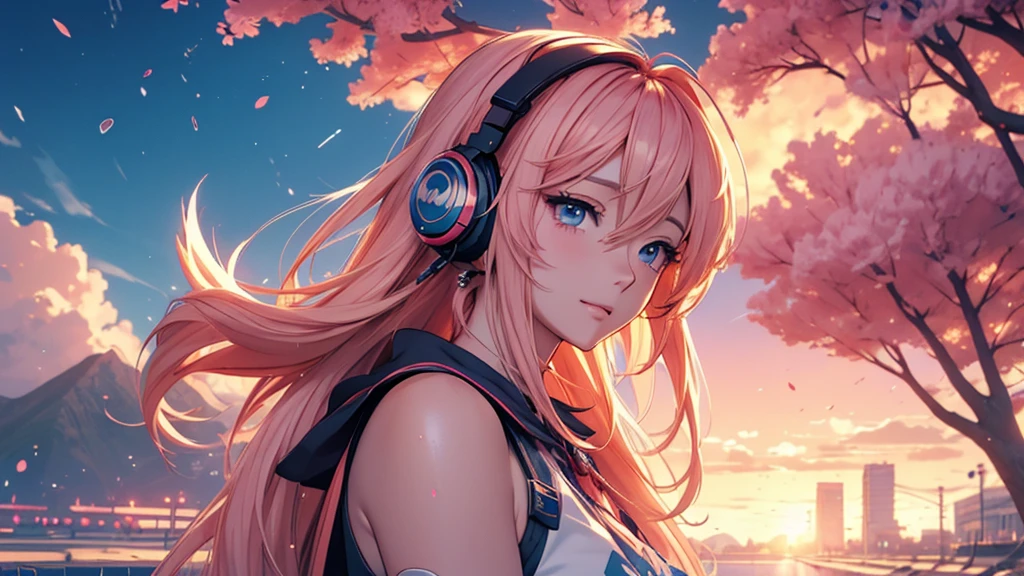 Woman wearing headphones, Anime Style 4 k, anime wallpaper 4k, anime wallpaper 4k, 4k anime wallpaper, anime art wallpaper 4k, anime art wallpaper 4k, Anime Style. 8K, Anime atmosphere, , Ultra HD Anime Wallpaper, Anime Art Wallpaper 8K, Anime Background,landscape、summer、Uyuni salt lake
