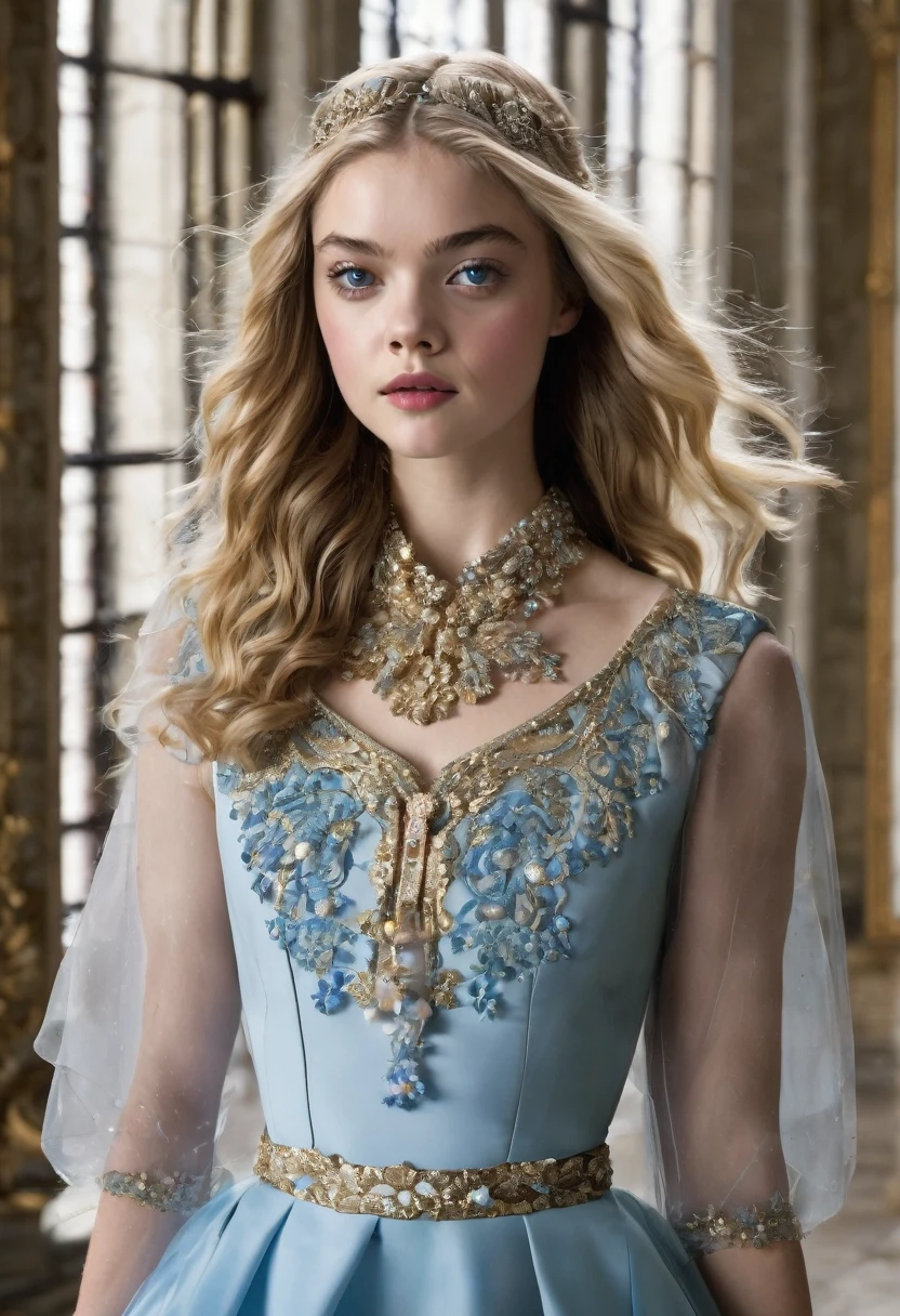 Blonde , Elle Fanning mix of Lindsay Ellingson mix of Mackenzie Foy (amazingly beautiful supermodel girl portrait:1.4), (very long legs), small ears, cinematic sensual, (light blonde hair), (light blue eyes), (fair skin), professional portrait of beautiful young blonde , cloak, collar, puffy sleeves, ruffle miniskirt, ballet skirt, stiletto pumps, (partying), sheer clothing, transparent clothing, napoleonic clothing, (art deco), gold filigree, ornate, pronounced feminine feature, perfect skin, (Elven Architecture), (high ceiling), palace, water, stained glass, marble, (spacious), (majestic), (feast), Rivendell, Gondolin, Venetian golden age, intricate, complex, (many young girls playing), spectacular lighting, camren bicondova belle delphine Meika Woolard