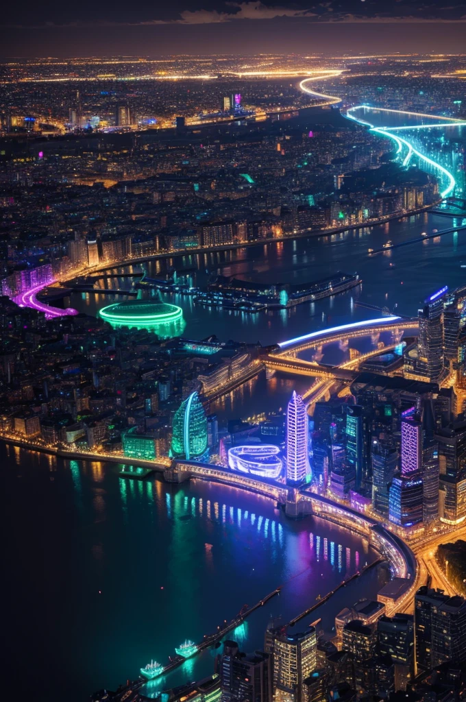Civepuk city with colorful LEDs 