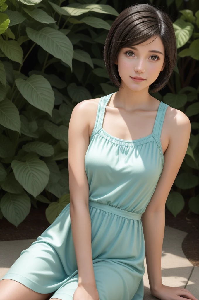 Korra, the Avatar and master of all four elements, depicted in a casual and relaxed pose wearing a sundress. The sundress should be colorful and vibrant, with a natural and flowing design that complements Korra's figure. The image should show Korra interacting with the environment, such as enjoying a sunny day or spending time with friends. The lighting should be natural and atmospheric, and the overall aesthetic should be peaceful and serene. The image should be rendered in a realistic style, using vibrant and lifelike colors and highly detailed textures. The composition should be dynamic and engaging, with the environment serving as the backdrop for Korra's casual and relaxed pose.