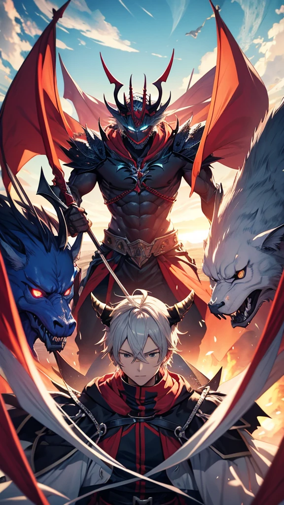 ドクロのflagメイン、Demon King's Mark、male、体格のいいmale性、ドクロのflag、flag