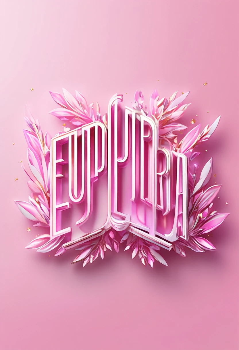 ((Best Quality))logo of the title "EUPHORIA", ligth pink colors, letters visible, logo for an influencer