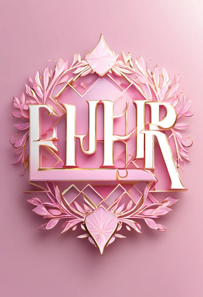 ((Best Quality))logo of the title "EUPHORIA", ligth pink colors, letters visible, logo for an influencer