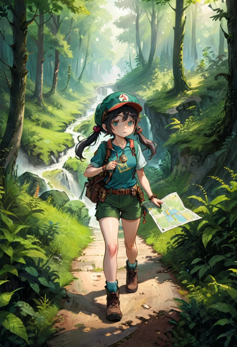 (girl, Twin Tails), The scene mainly depicts a girl in a clean and tidy medical room, with her ponytails neatly tied behind her head. She is exploring equipment with curious eyes, and the background is a medical room filled with equipment, full body, (Photography, Raw photo), panoramic view, award-winning, cinematic still, emotional, vignette, dynamic, vivid, (masterpiece, best quality, Professional, perfect composition, very aesthetic, absurdres, ultra-detailed, intricate details:1.3)