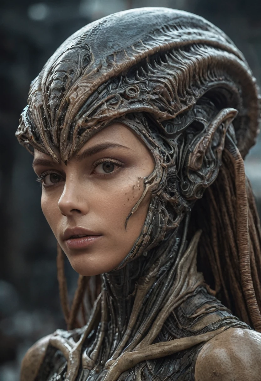 (best high quality:1.5), obra de arte, (8k), extremely detailed, (High details:1.4), Solo, hot female alien, half humanoid and half monster,