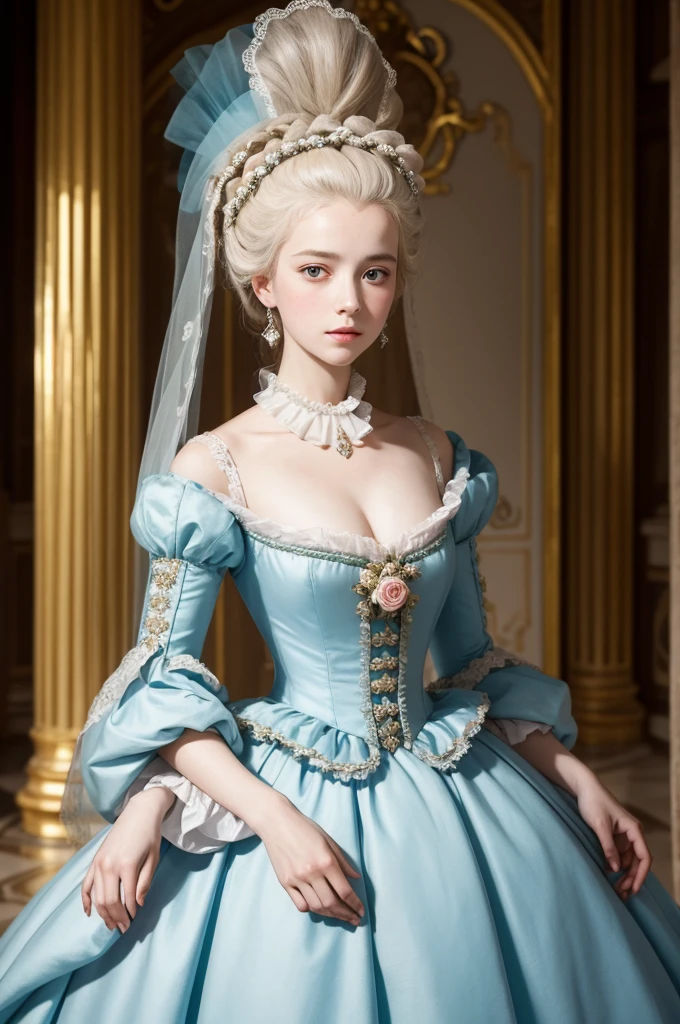 Scene 2: Wedding and Alliance - Description: Marie Antoinette , followed by her marriage at age 14 to the dauphin of France.