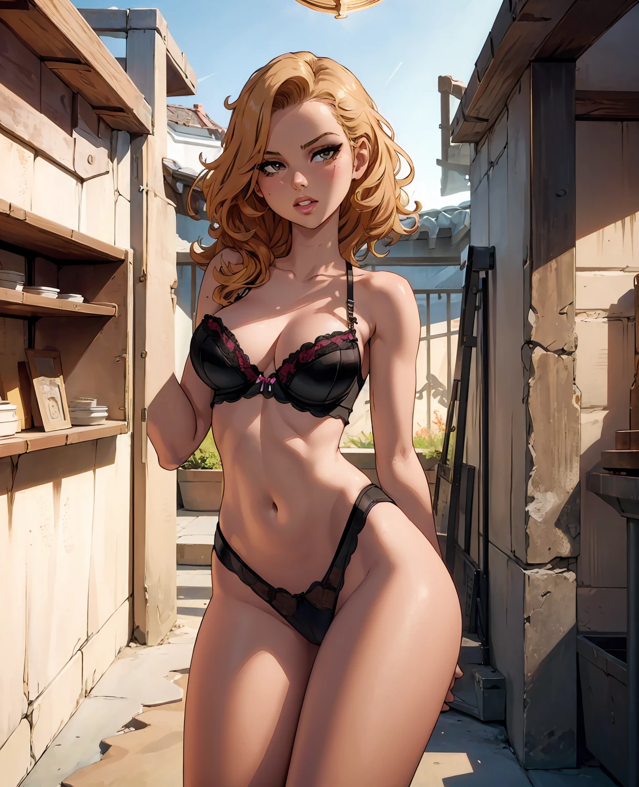 a beautiful woman named Jessie rogers, sexy expression, alluring gaze, flowing curly hair, detailed facial features, perfect skin, skimpy lingerie, sensual pose, atmospheric lighting, dramatic shadows, cinematic composition, photorealistic, highly detailed, 8k, vivid colors, chiaroscuro lighting