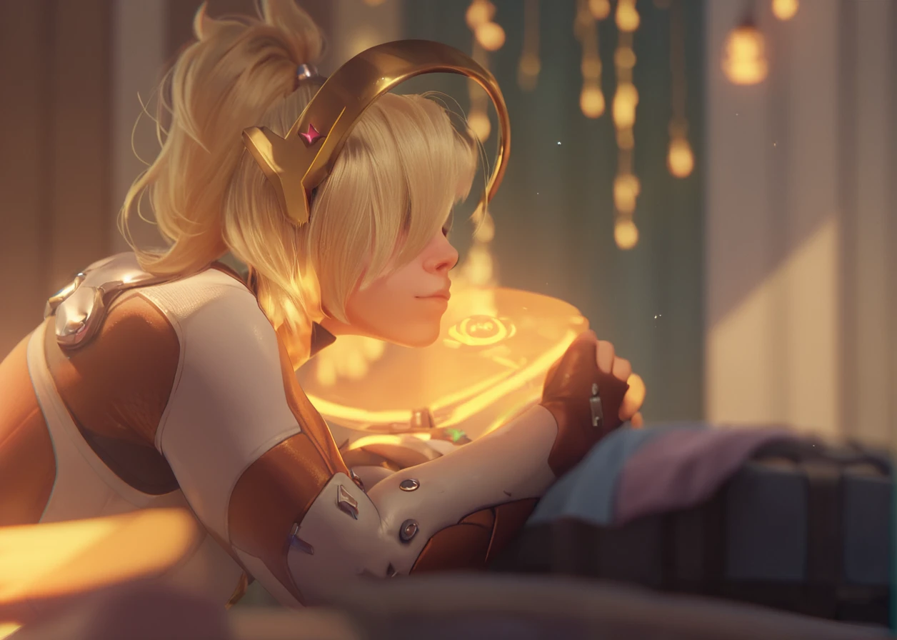 score_9,score_8_up,score_7_up,score_6_up ,source_overwatch score_9, score_8_up, score_7_up,  1women, solo, mercy \(overwatch\), depth of field, blonde hair, high quality