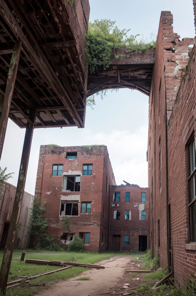 Abandoned brick building 
