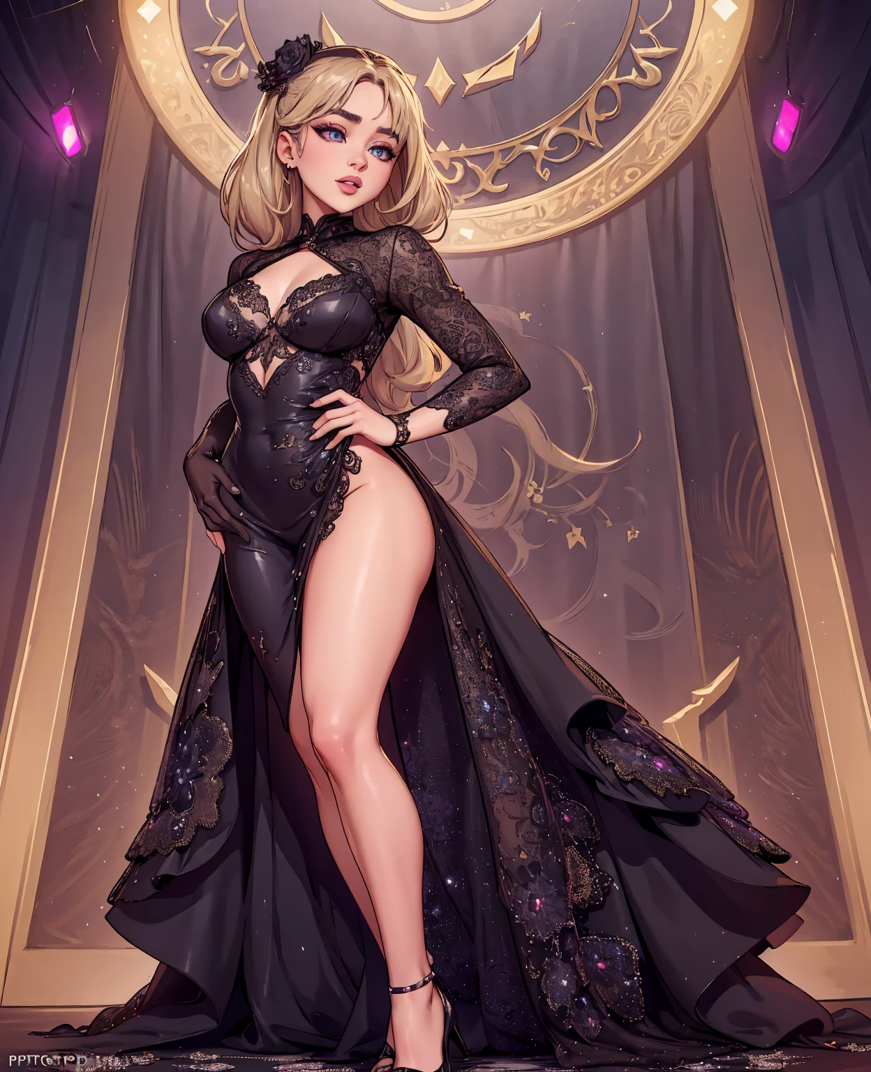 sabrina carpenter, photorealistic, beautiful detailed eyes, beautiful detailed lips, extremely detailed face, longeyelashes, full body, sexy, tight dress, confident pose, intricate detailed clothing, detailed background, dramatic lighting, cinematic, vibrant colors, 8k, (best quality:1.2), (realistic:1.37), (photorealistic:1.37)