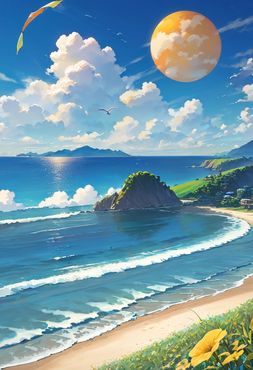Sandy Beach、sun、Wind、Ocean、Beach、cloud