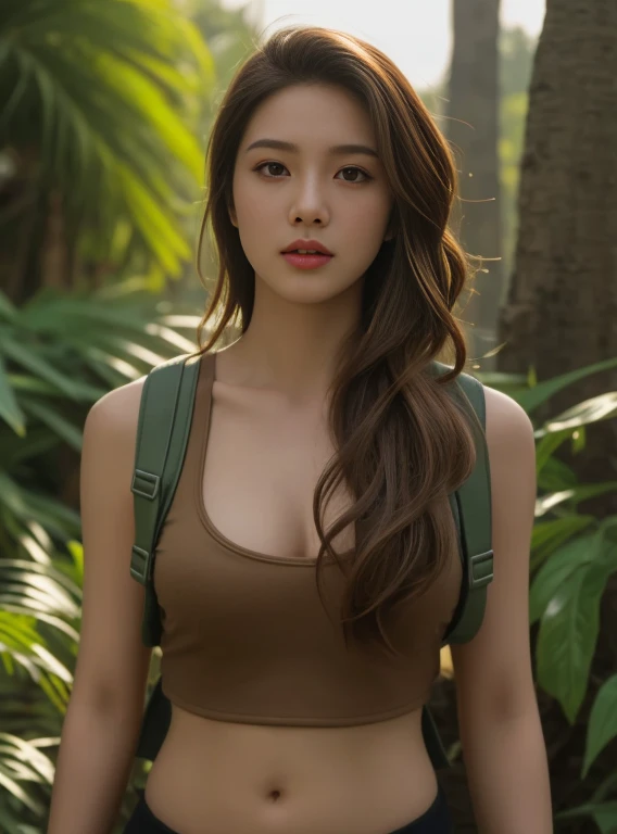 ผู้หญิงlong hairชาวเอเชียตะวันออกเฉียงใต้ที่มีใบหน้ากลม, Large bust measures 38 inches., Warm light, morning sun, long hair,black eyes,abdominal muscles, The body is beautiful and strong., thick hips, rounded chest, (digital painting, HDR, high contrast), 3d, 8K, 45,000,000 pixcls,Asian girl, Gorgeous Chinese model, Japanese model, beautiful asian woman, Japanese goddess, Very beautiful girl., beautiful young woman, very beautiful woman, Attractive and beautiful, sexy girl, Asian girl, beautiful female model, jaw-dropping beauty, Bright face,
