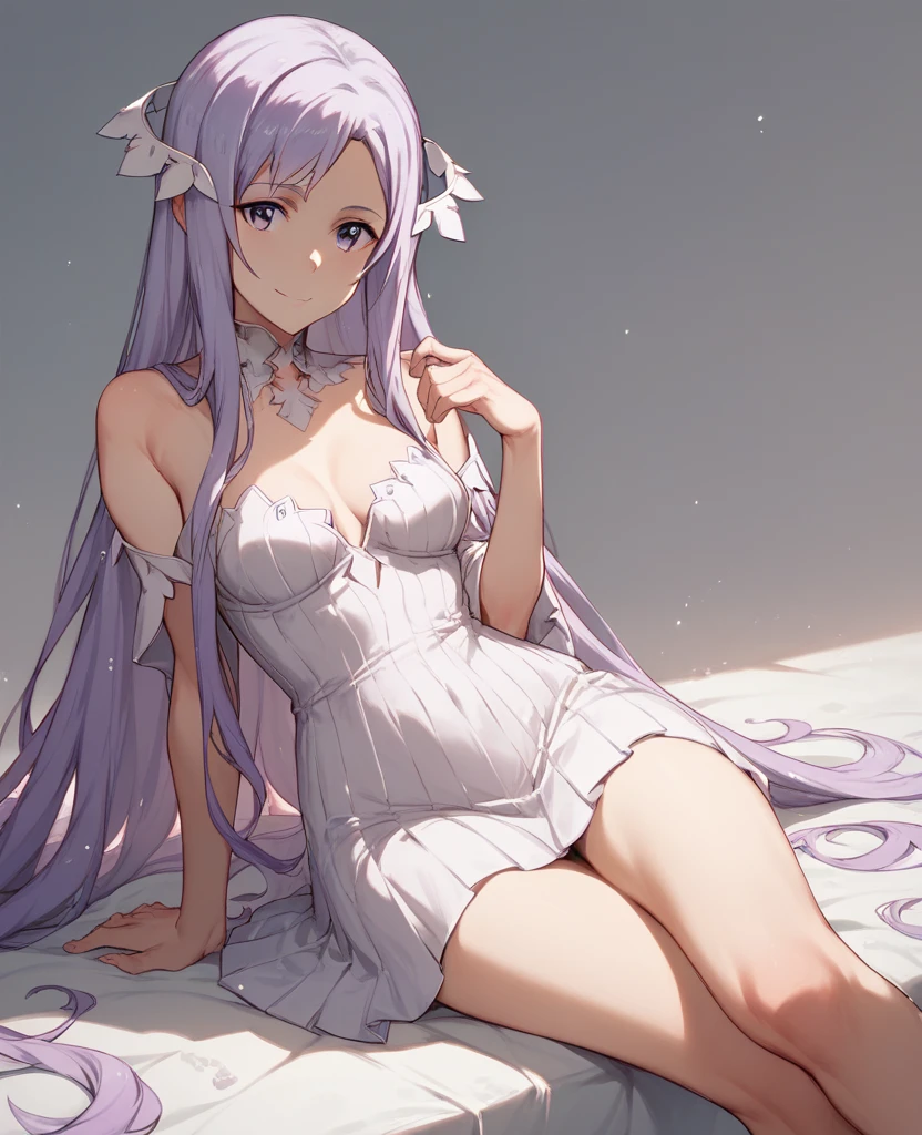 Kinera,Purple Dress,alone,View your viewers,Captivating smile,Lie in,~ side,