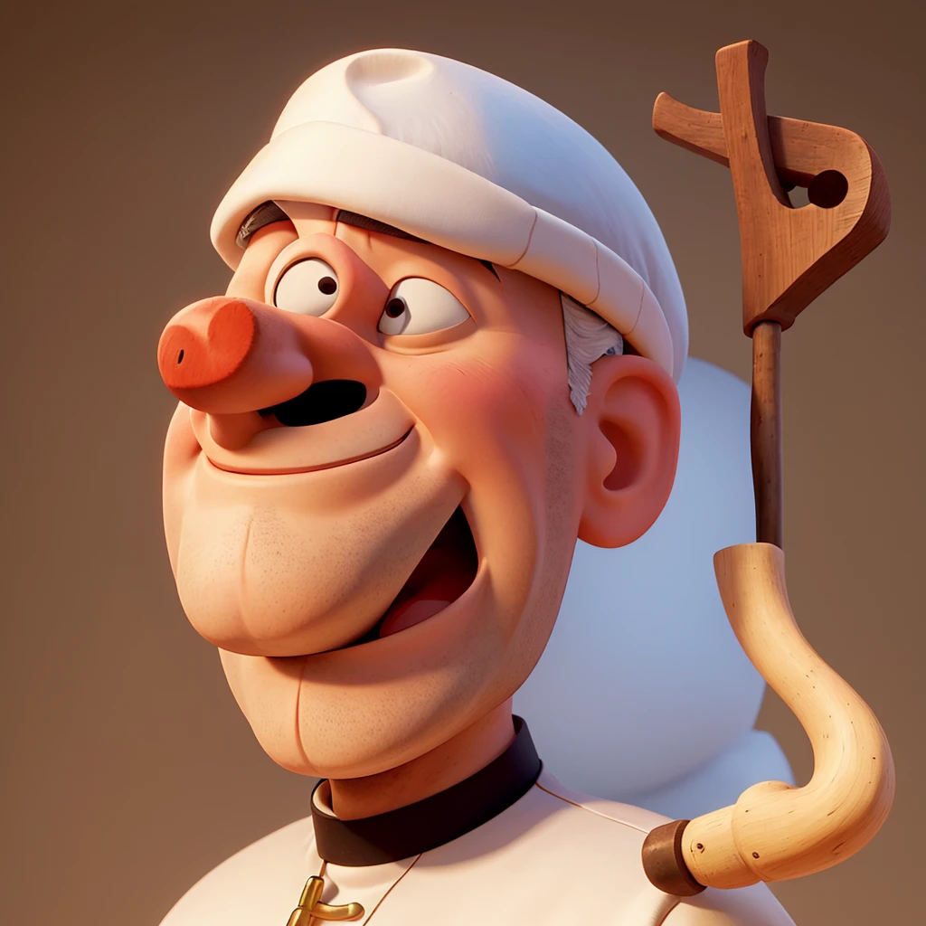 a Popeye logo of Saint Pope with a pipe in his mouth