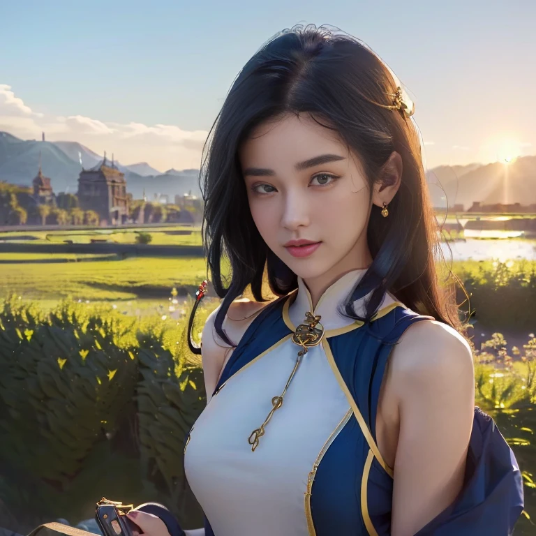 Copy the prompt.
(Extremely details 8k wallpaper:2), (photograph:2), (Zoyne, 24 years old, beautiful girl:2), (Describe to friends:2), details (face and eyes), (Too realistic:1), (highly details:1), (realistic epic:1), Rim Light, (detailsสูงสุด:1), warm and comfortable, (full body:1.3), (look at viewer:2.0), (Woman's มีcharm Qualities:2), (มีcharm Woman:2), (มีcharm:2), smile, intelligence, empathy, elegance, sense of style, Fitness, Grooming, Optimistic, (Sensitivity:2), sincerity, romantic gesture, playfulness, fashion sense, (sensuality:2), charm, modesty, Prudence, (femininity:1), flirting, warmth, (physical attractiveness:2), smileที่สวยงาม, A love of life, strength and power, loophole, curiosity, wonders, love, (Nature Background:2), น่าlove, I can handle it., beautiful breasts, (attractive body:2), (beautiful body:2), Beautiful Pose, Attractive posture, (Beautiful legs:1.0), (Beautiful clothes:1), (Classic clothes:2), (luxury clothes:2), (European clothes:2), details clothes, (skirt:1), (Women's blouses:1), (Seductive pose)Anime girl with long black hair and blue dress holds a mobile phone, artgerm and atey ghailan, Artwork in the style of gouache, Alena, Enami and Argerm, Realistic 3D anime style, Beautiful digital artwork, detailed digital anime art, Realistic anime style, digital anime art, beautiful character drawings, Realistic rendered anime girl
