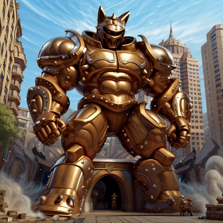 (masterpiece. official art. 8k. best quality. detailed full body. full body.)
(situation 1 : dominating Shiny_Mega_Lucario. Shiny_Mega_Lucario is over 1000 meters long. focus GIANT mechanical Muscular Shiny_Mega_Lucario is trampling the city. Looking down. macro. stomp. Low-angle perspective. emphasizing the immense size.)
(situation 2 :smoke and flames rising from the destruction in the city)
(Additional details 1: BlackKnight_fe. Armor. Cape. Helmet.. high-tech bio-mecha armor. real texture material. whole body shines like metal. Wearing cyberpunk mecha. emphasizes the muscles. suit fully made of metal. intricate armor. Robotic suit. suit fully made of metal. cyborg. Powered exoskeleton with the same design as Shiny_Mega_Lucario).
(Additional details 2: Detailed head. Detailed Body. Detailed abs. gigantic muscles. HYPER MUSCLES. Gigachad Muscular. big muscle. pecs. triceps. traps. unusually developed muscular body. body full of huge muscles. showing off muscles. pectorales enormes. Exaggeratedly huge muscles. huge muscles. long legs.).
(Additional details 3: nj5furry, Spread wings. It has wings. black have big wings. The claws are sharp. Sharp teeth.).