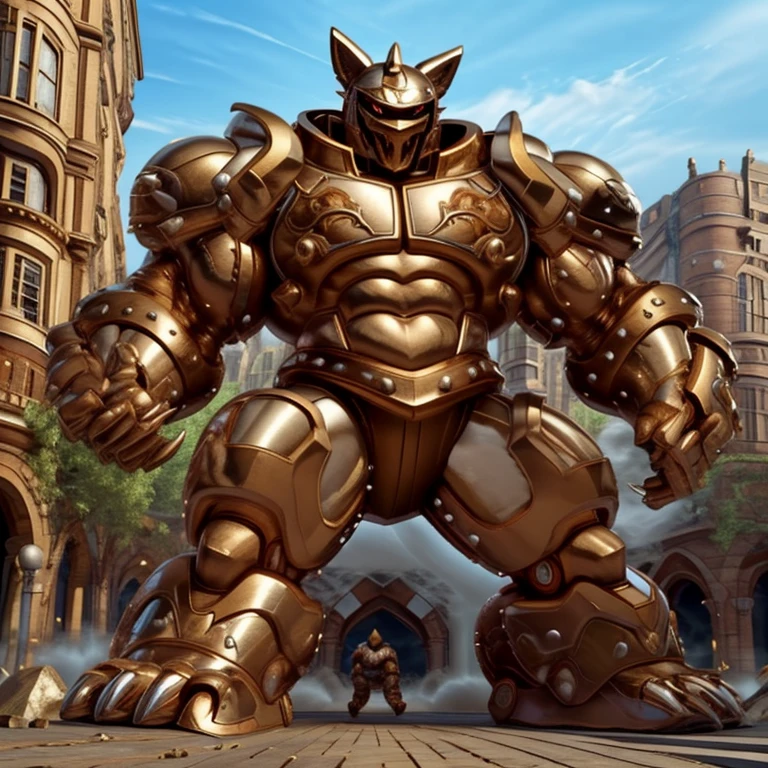 (masterpiece. official art. 8k. best quality. detailed full body. full body.)

(situation 1 : dominating Shiny_Mega_Lucario. Shiny_Mega_Lucario is over 1000 meters long. focus GIANT mechanical Muscular Shiny_Mega_Lucario is trampling the city. Looking down. macro. stomp. Low-angle perspective. emphasizing the immense size.)

(situation 2 :smoke and flames rising from the destruction in the city)

(Additional details 1: BlackKnight_fe. Armor. Cape. Helmet.. high-tech bio-mecha armor. real texture material. whole body shines like metal. Wearing cyberpunk mecha. emphasizes the muscles. suit fully made of metal. intricate armor. Robotic suit. suit fully made of metal. cyborg. Powered exoskeleton with the same design as Shiny_Mega_Lucario).

(Additional details 2: Detailed head. Detailed Body. Detailed abs. gigantic muscles. HYPER MUSCLES. Gigachad Muscular. big muscle. pecs. triceps. traps. unusually developed muscular body. body full of huge muscles. showing off muscles. pectorales enormes. Exaggeratedly huge muscles. huge muscles. long legs.).

(Additional details 3: nj5furry, Spread wings. It has wings. black have big wings. The claws are sharp. Sharp teeth.). 
