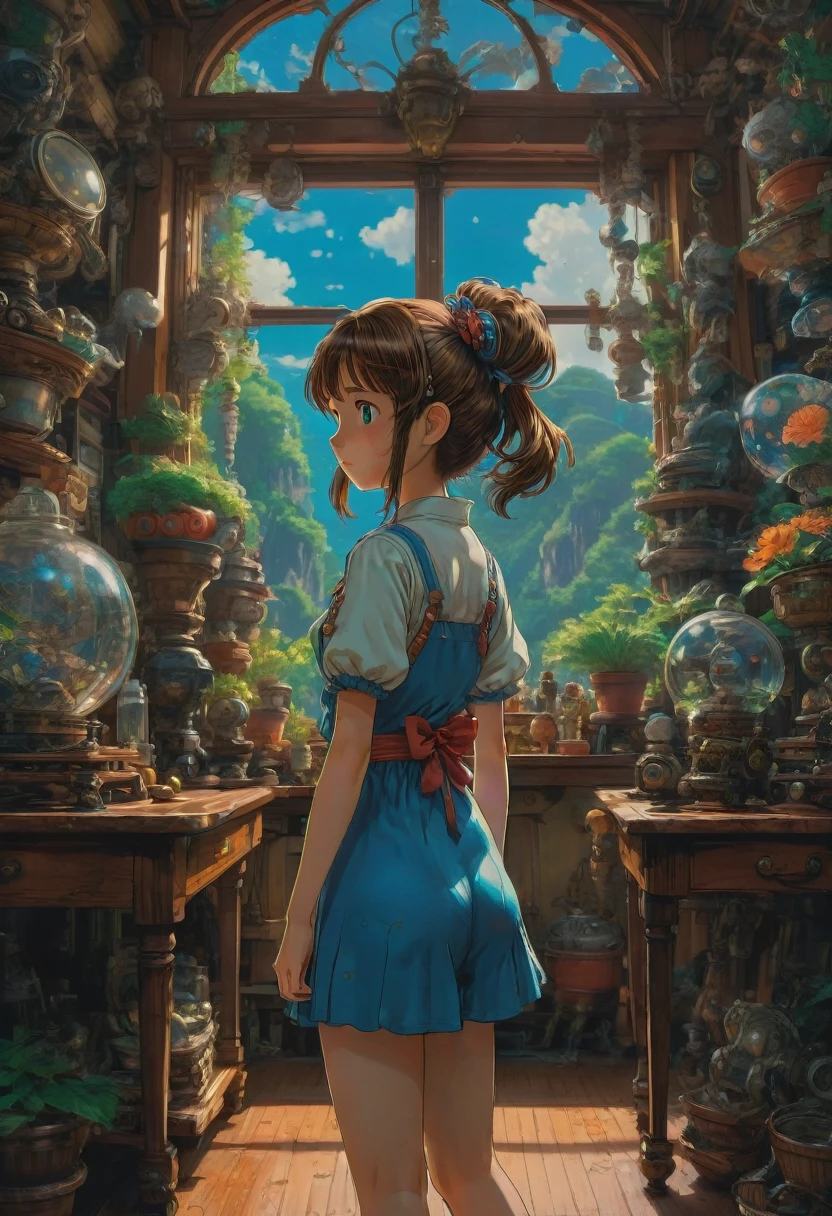 A girl, Twin Tails, full body, cinematic still, cinemascope, by Studio Ghibli, best quality, masterpiece, very aesthetic, perfect composition, intricate details, ultra-detailed