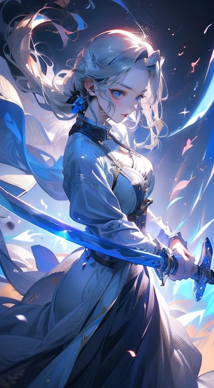 (Holding a big sword)、 (silver wolf girl)、