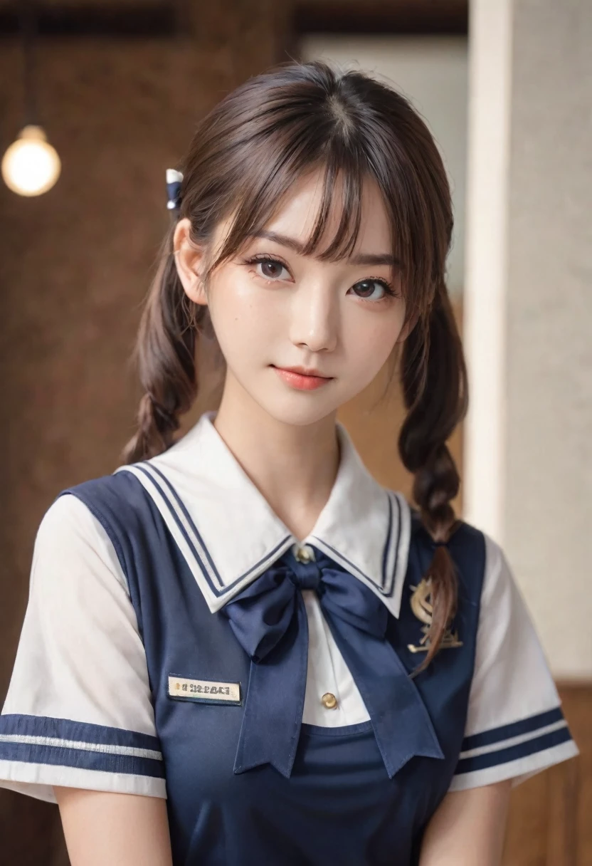(masterpiece, best quality:1.2), 8k, official art, raw photo, incredibly absurdres, (sailor uniform, serafuku:1.0), 15 years old,highschool student,beautiful girl, pretty face, arch back, close up, , short sleeve, gardenia, violaceaess, (short ponytails:1.3),teen, classroom, looking at viewer, no makeup, film grain, chromatic aberration, sharp focus, facelight, dynamic lighting, cinematic lighting, detailed eyes and face, bokeh background,(cowboyshot:1.3),(small brests:1.2),(skinny:1.2),(smile:1.2),(school swimsuit:1.0),(fullnude:1.0),(show pussy:1.4),(bottomless:1.6),