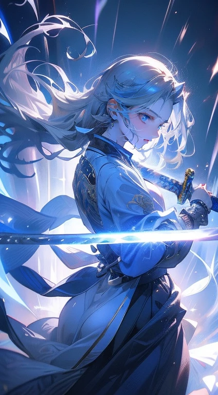 (Holding a big sword)、 (silver wolf girl)、