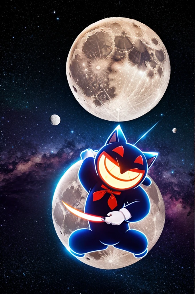 Make a moon mascot logo called DESUFURO NETWORK