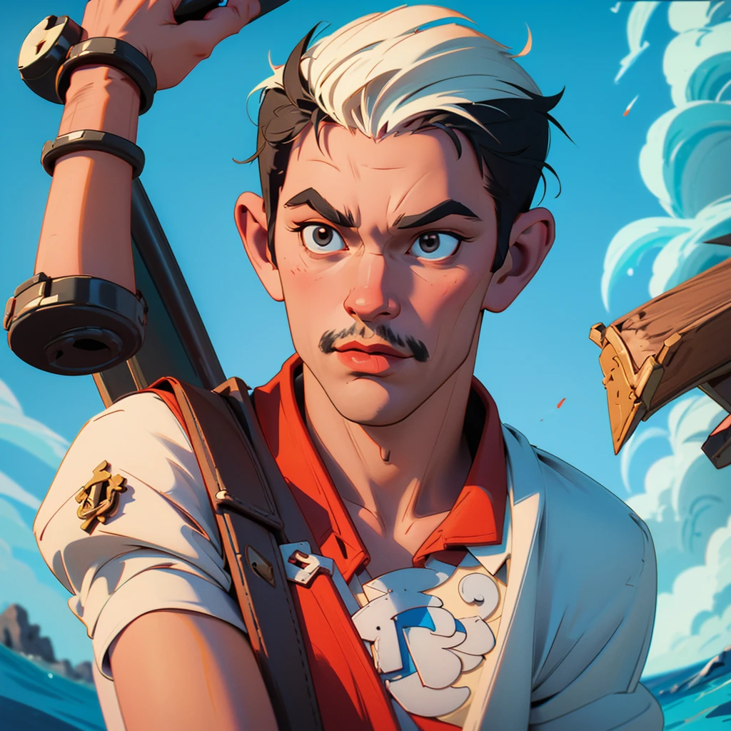a Popeye character logo from Saint Pope with a pipe in his mouth