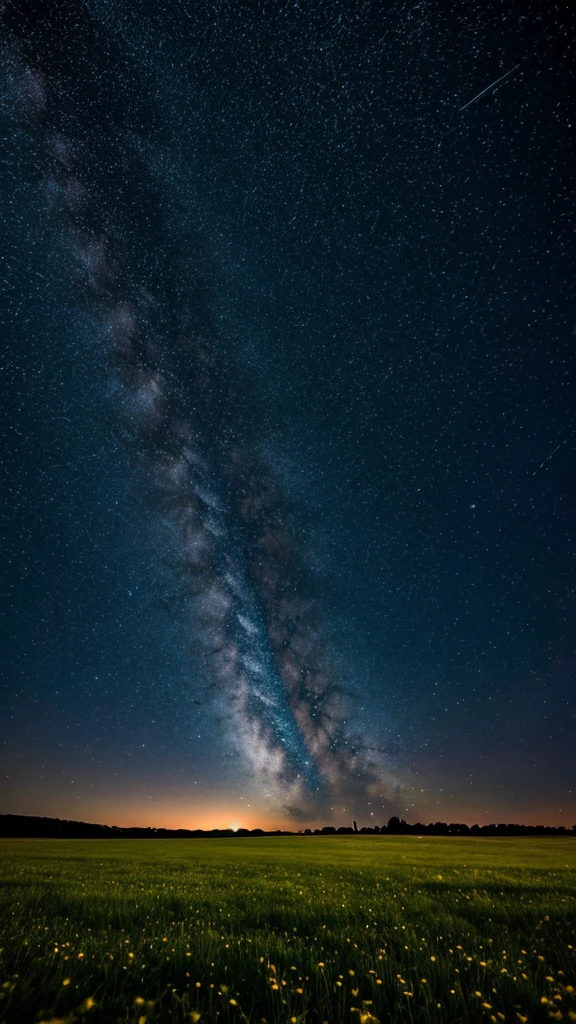 Meadow with a starry sky
