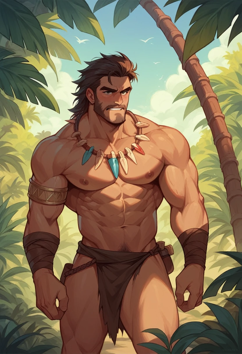 A SPANISH AT THE JUNGLE, in the american conquest period. He is wearing spanish conqueror outfit.