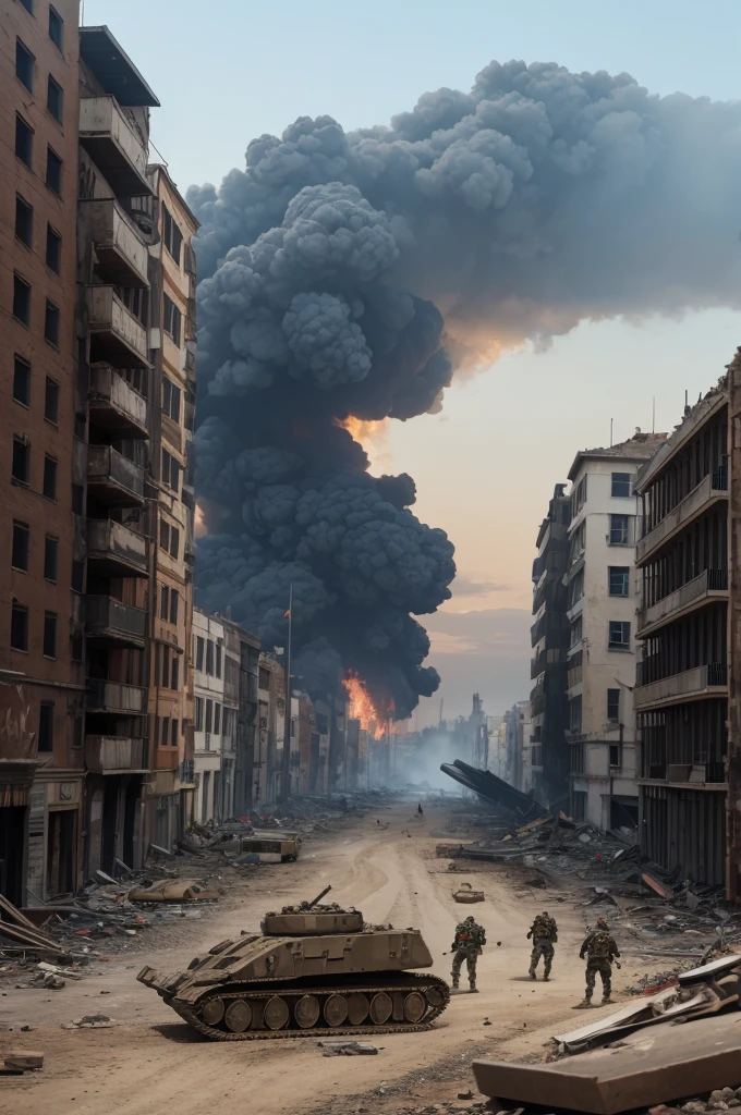 War scenario, apocalypse, third war, destroyed buildings