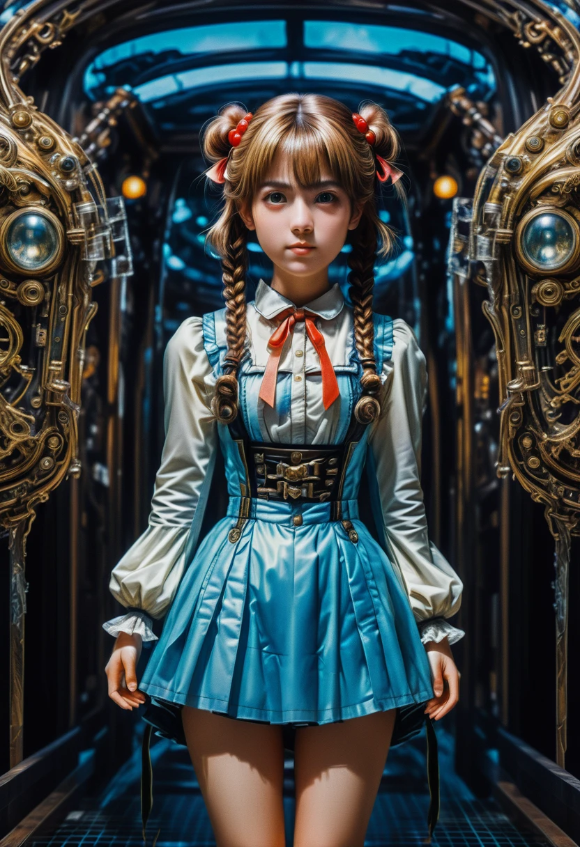 A girl, Twin Tails, full body, cinematic still, cinemascope, best quality, masterpiece, very aesthetic, perfect composition, intricate details, ultra-detailed