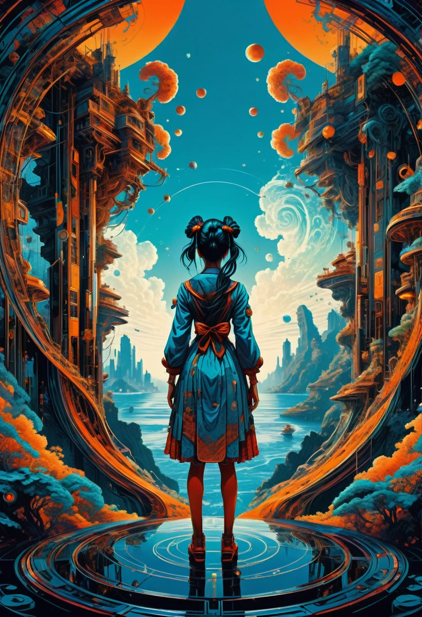 A girl, Twin Tails, full body, cinematic still, cinemascope, best quality, masterpiece, very aesthetic, perfect composition, intricate details, ultra-detailed