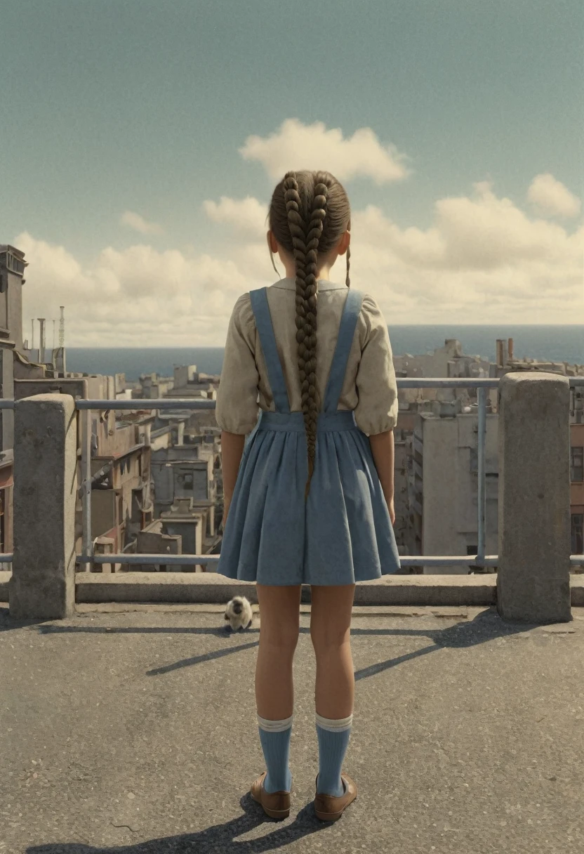 A girl, Twin Tails, full body, cinematic still, cinemascope, best quality, masterpiece, very aesthetic, perfect composition, intricate details, ultra-detailed