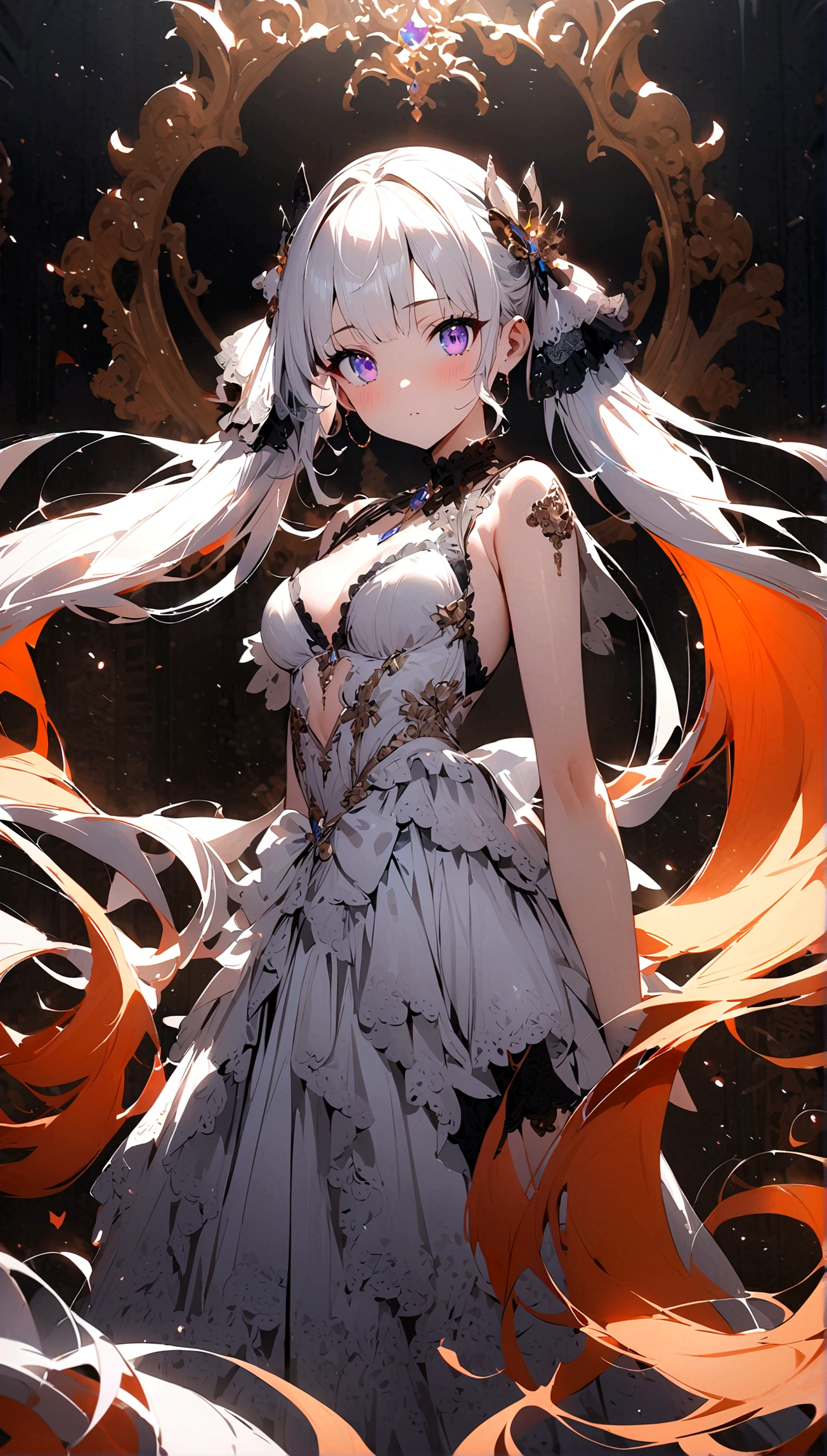 masterpiece, best quality,Anime style,1 Girl,Very long hair,Twin Tails,colorful_hair