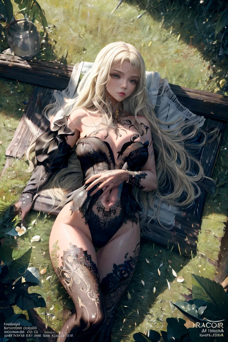 Sansa stark Masterpiece, Best Quality, ultra detailed, illustration,(1 woman),Beautiful detailed eyes, looking at the viewer, close up, (focus on breasts), (From above:1.1), huge breasts, black tattoo, tattoo, chest tattoo, arm tattoo, rib tattoo, breast tattoo, cleavage tattoo, neck tattoo, shoulder tattoo, huge tattoo