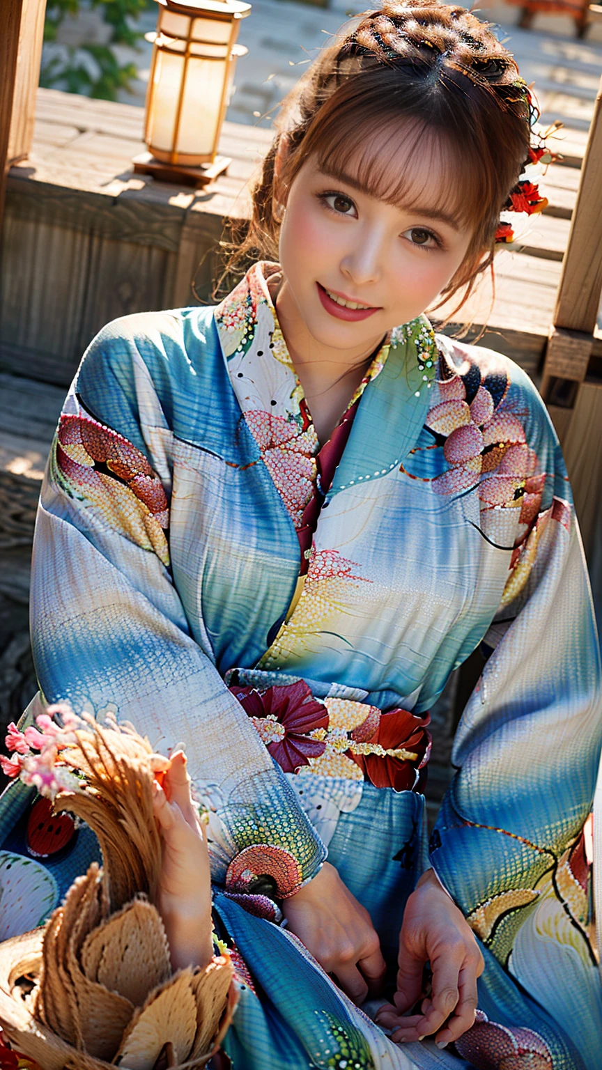 (((Regular dressing:1.5))),(Surreal), (High resolution), (8K), (Very detailed), (Best illustrations), (Beautifully detailed and sparkling eyes), (Highest quality), (Very detailedな), (masterpiece), (wallpaper), (Detailed face), (Beautiful smile)、(Beautiful expression)、One female、Looking into the camera、((Glamorous Body))、(((National treasure-class kimono,Thick kimono:1.5)))