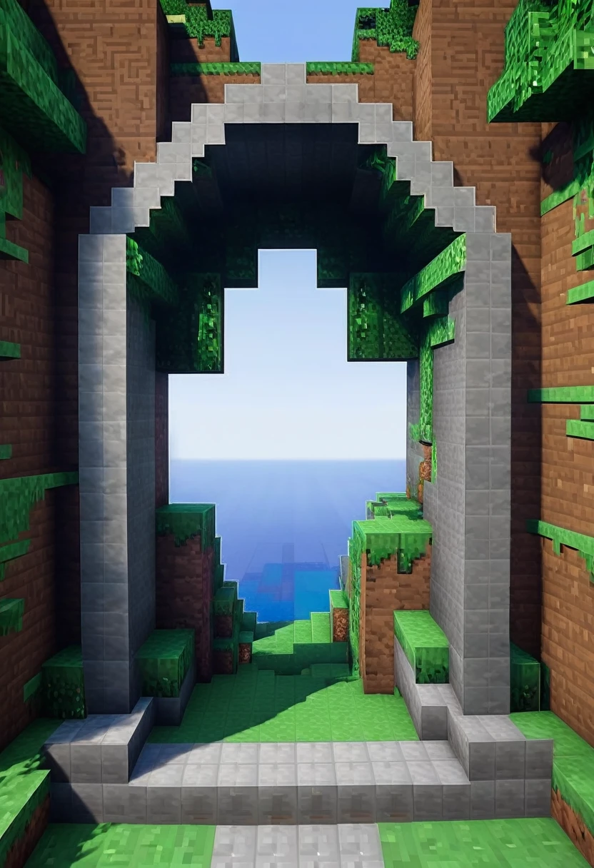 Minecraft End Portal。The Minecraft elements have been diluted to make it quite realistic.。