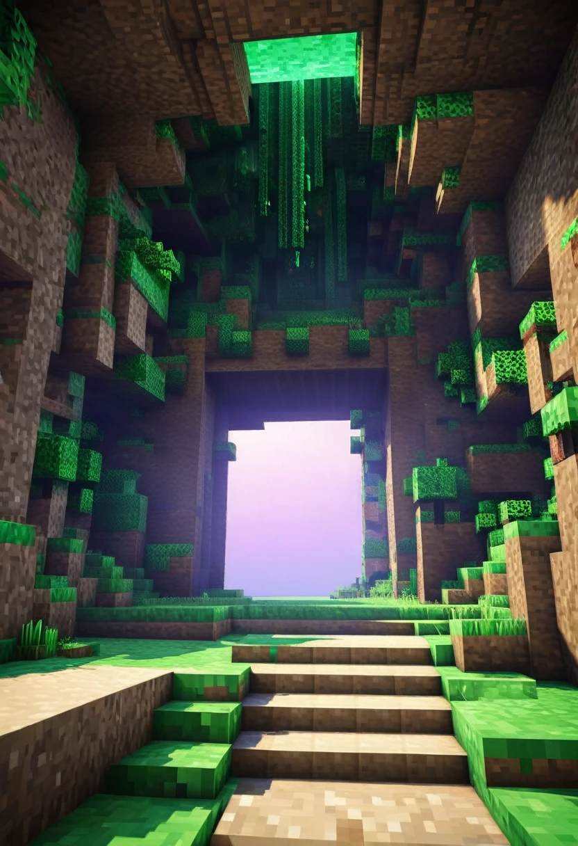 Minecraft End Portal。The Minecraft elements have been diluted to make it quite realistic.。