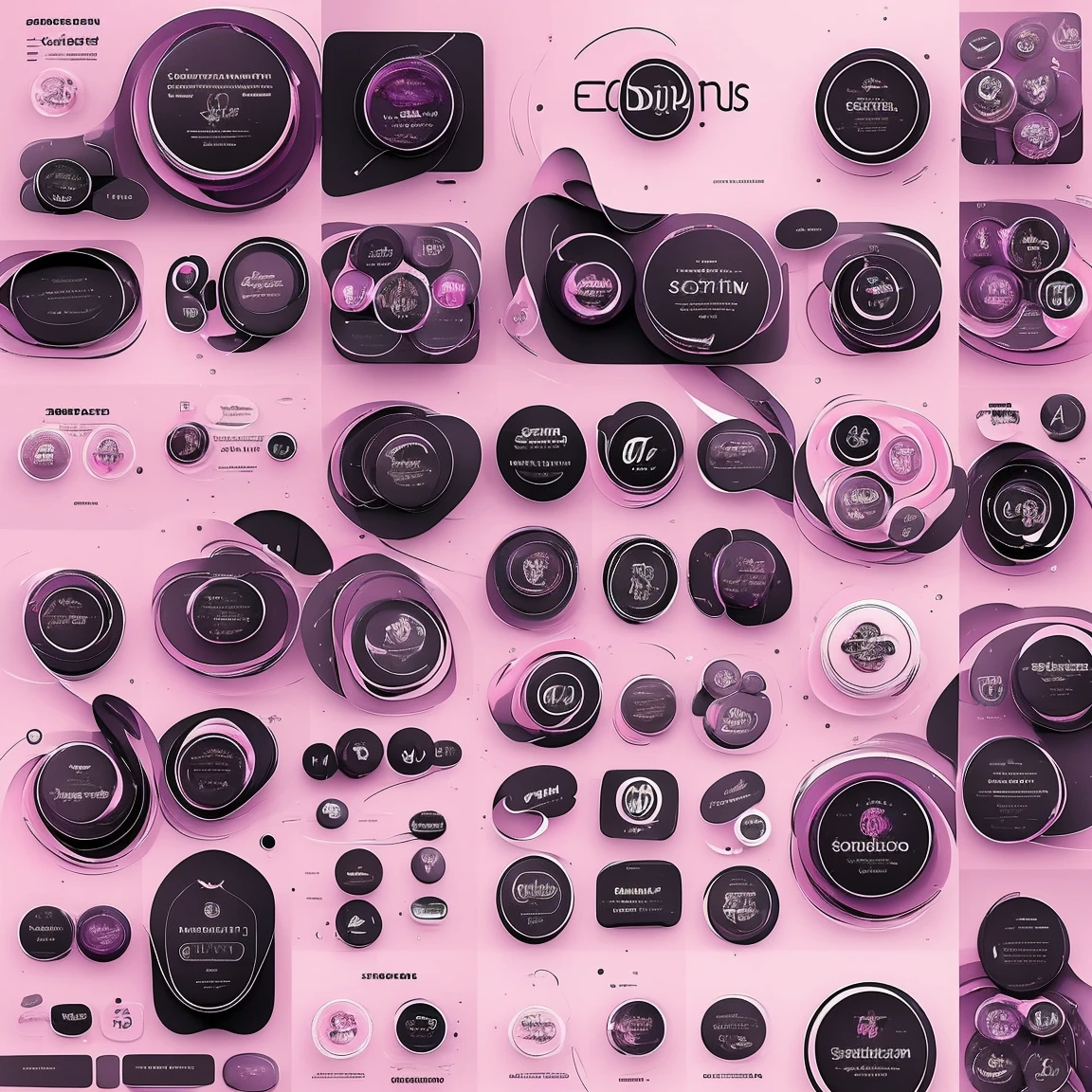 Create a seductive logo with the text 'Secredozinhos'. The logo should feature elegant, flowing typography that conveys a sense of mystery and allure. Incorporate elements like subtle, swirling patterns, delicate accents, and a color palette that includes deep purples, rich pinks, and hints of black. The design should feel luxurious and enchanting, suitable for a brand that conveys secrecy and charm. Make sure the text 'Secredozinhos' is prominent and integrated seamlessly into the overall design.