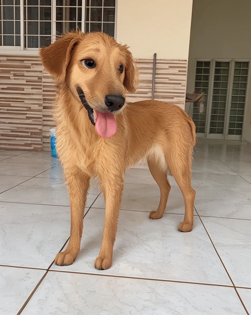 Create a Disney Pixar-style character, Puppy, fluffly, cutie, blonde hair