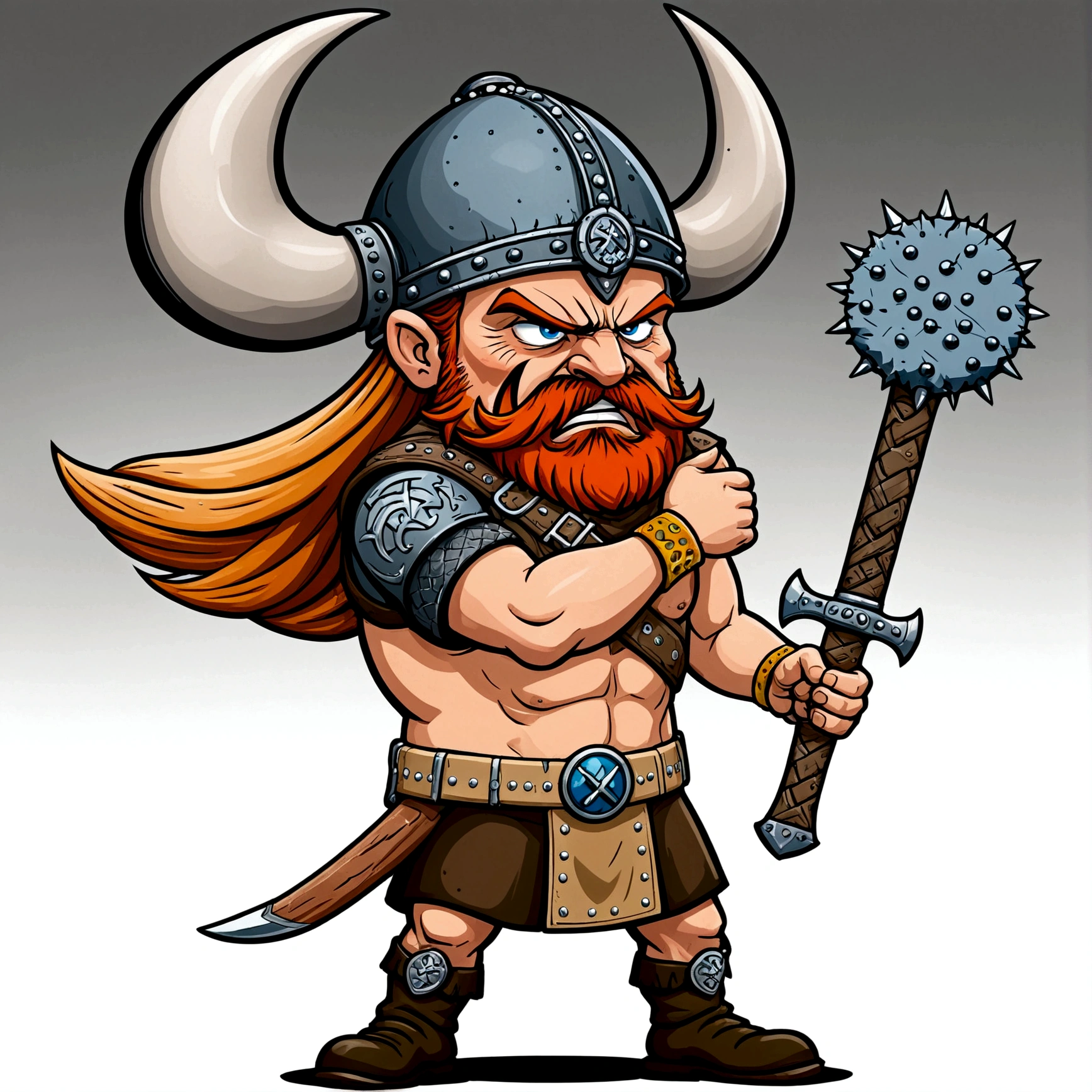 The most vicious Viking warrior king, by rubio, bright blue eyes, Highly detailed Viking battle armor, holding a battle ax, tattoos and piercings, blood splattered, Post apocalyptic winter world, perfect masterpiece, high quality, high resolution, animated style, as if it were an emote or sticker, create 10 different poses (example: happy, sad, angry, serious, talking, with thumb up, with hands up, etc)