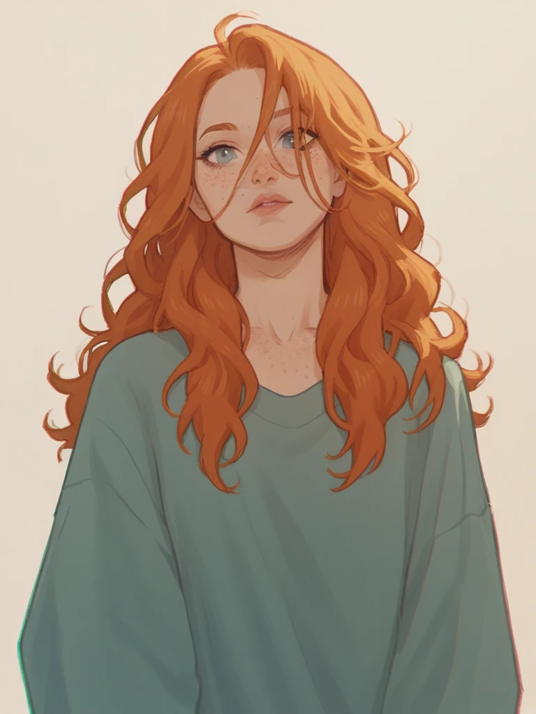score_9, score_8_up, score_7_up, score_6_up, score_5_up, score_4_up, 1woman, Fr3ckles, freckles, grey eyes, ginger long hair, jewelry, ju1ch3,