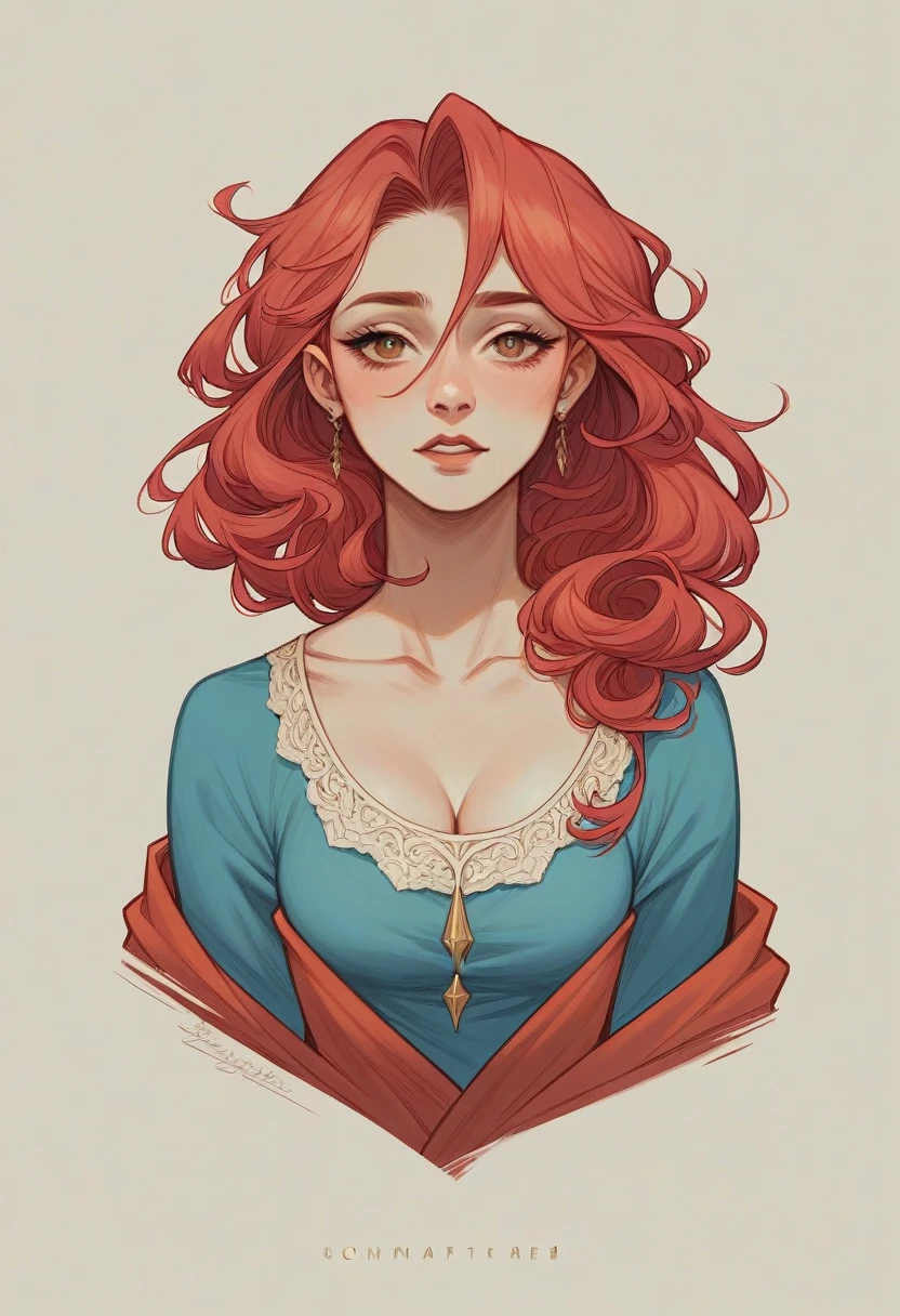 (((Masterpiece))), 25-year-old Caucasian French girl with shoulder-length messy red hair, adorned with , blooming hair akin to a royal . Captured in the best quality, this illustration serves as a 4K wallpaper,Very little covered