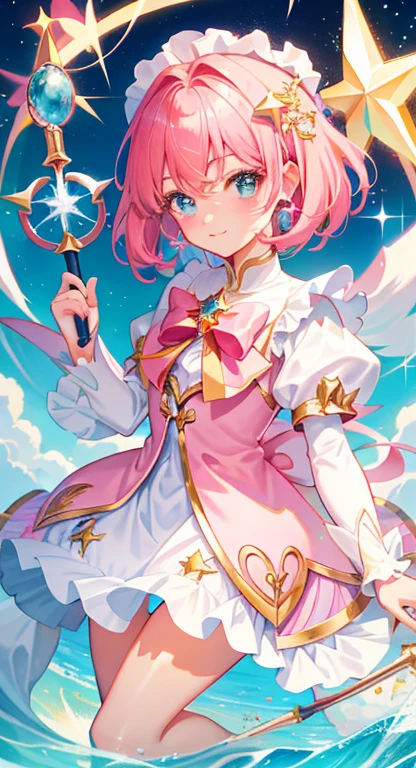 Kilo,Anime girl holding a wand and a star wand in her hands, portrait of Magic girl, sparkling Magic girl, Magic , Card Captor Sakura, Pin on anime, Beautiful and detailed anime art, Magic girl anime mahou shojo, Beautiful anime art style, Cute Anime Girl Portrait, carrying a Magic staff, Zerochan Art, Nice art style, Star Fairy, Soft anime illustration