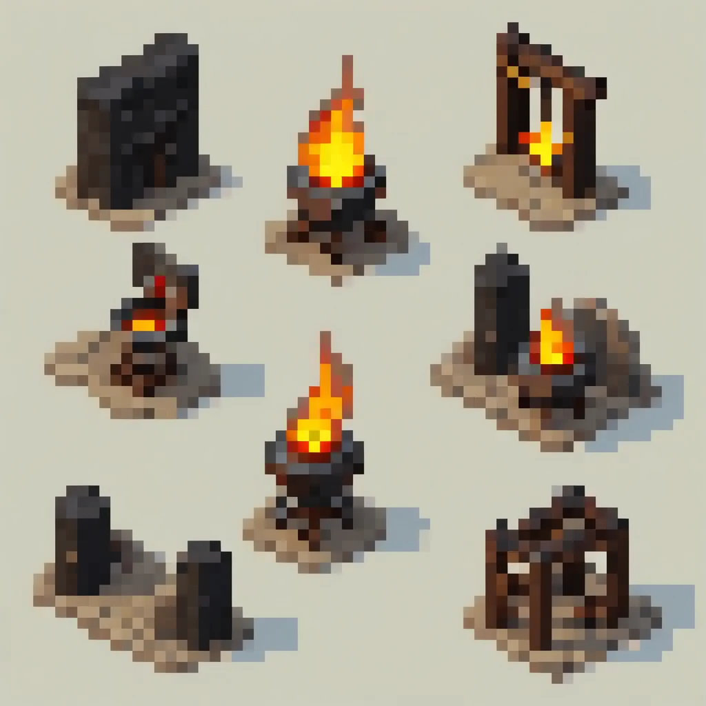 isometric fantasy black smith, k, intricate